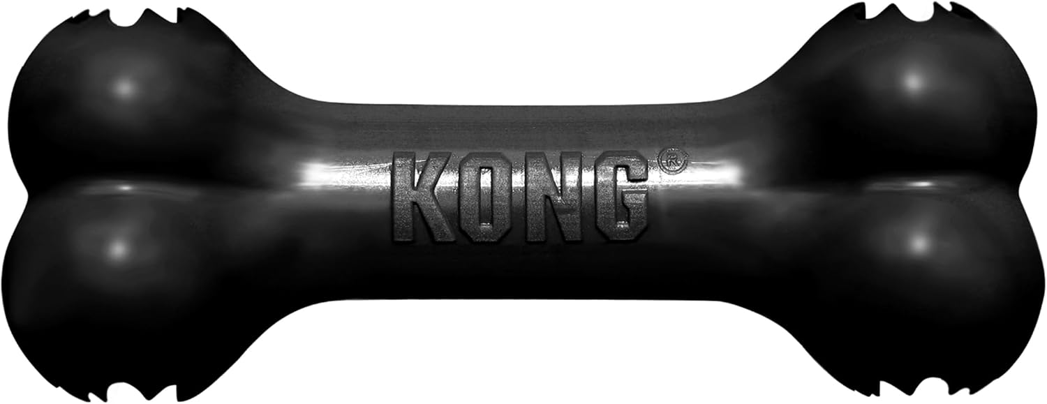KONG Extreme Goodie Bone — ultra-durable black rubber chew toy for aggressive chewers